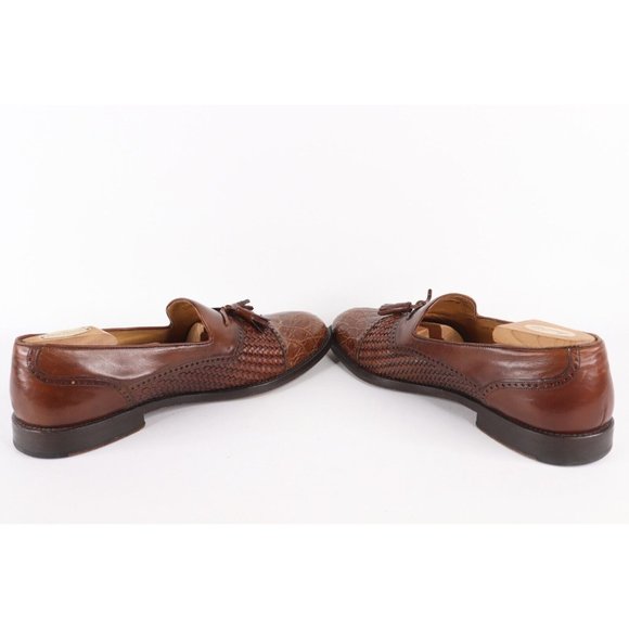 Mezlan Mens 11 M Genuine Crocodile Leather Tassel Loafers Shoes Carmel Brown main image 5